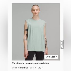 Lululemon tank silver blue size 4